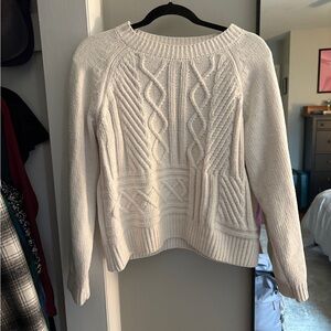 Primark White Medium Cable Knit Sweater